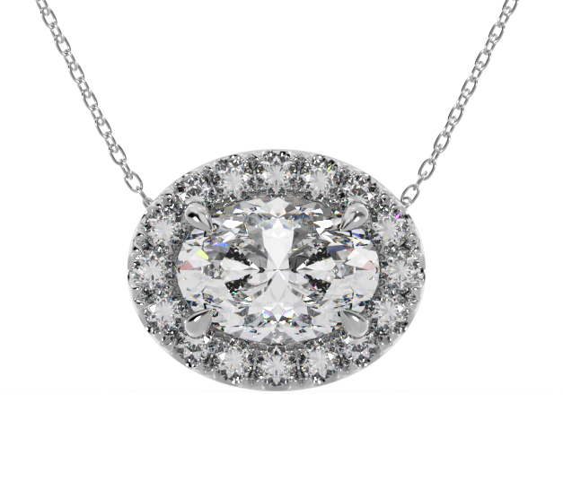 1CTW Oval Lab Grown Diamond Pendant