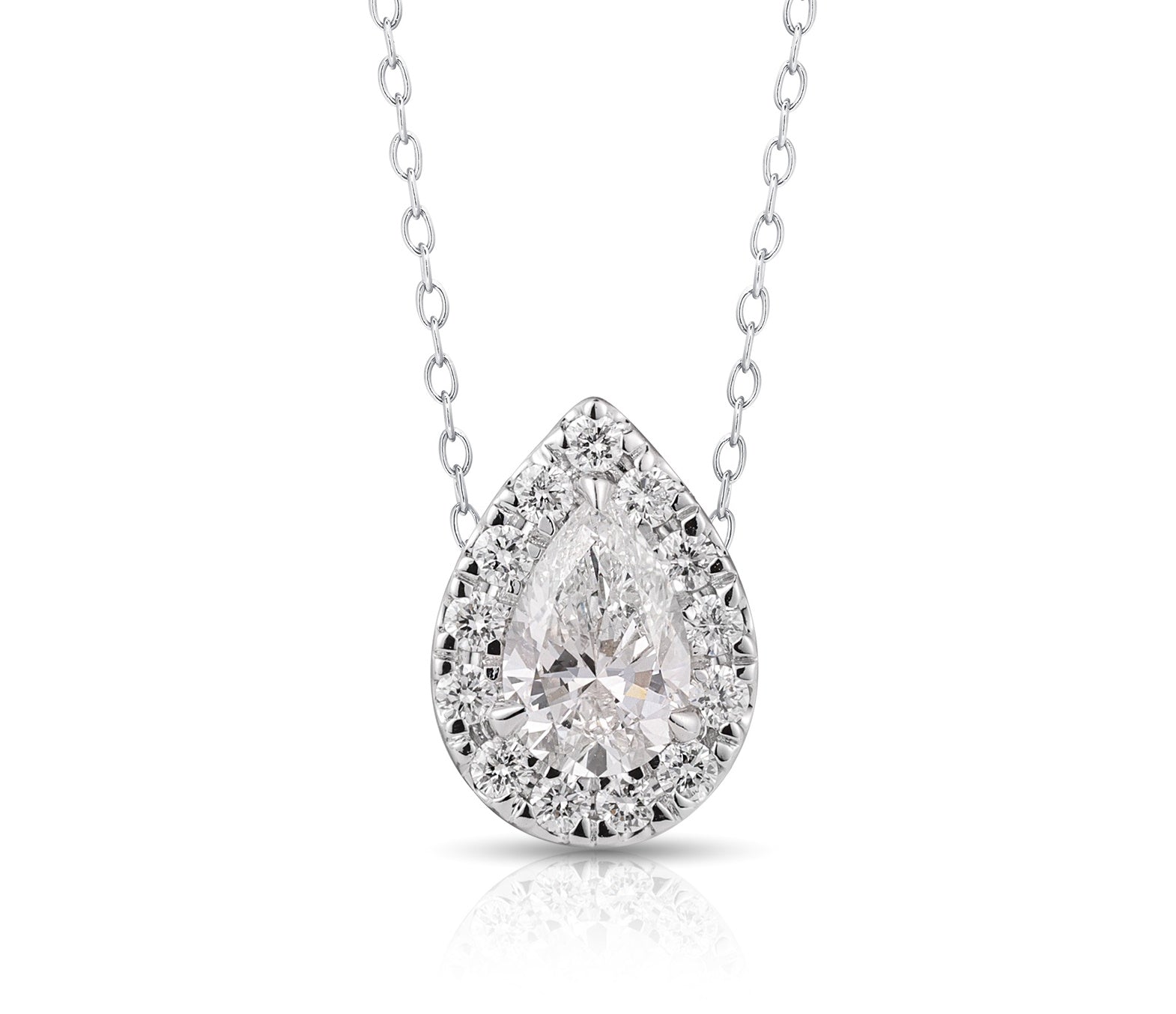 1CTW Pear Shape Lab Grown Diamond Pendant