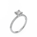 1 CTW Princess Cut Lab Grown Hidden Halo Ring