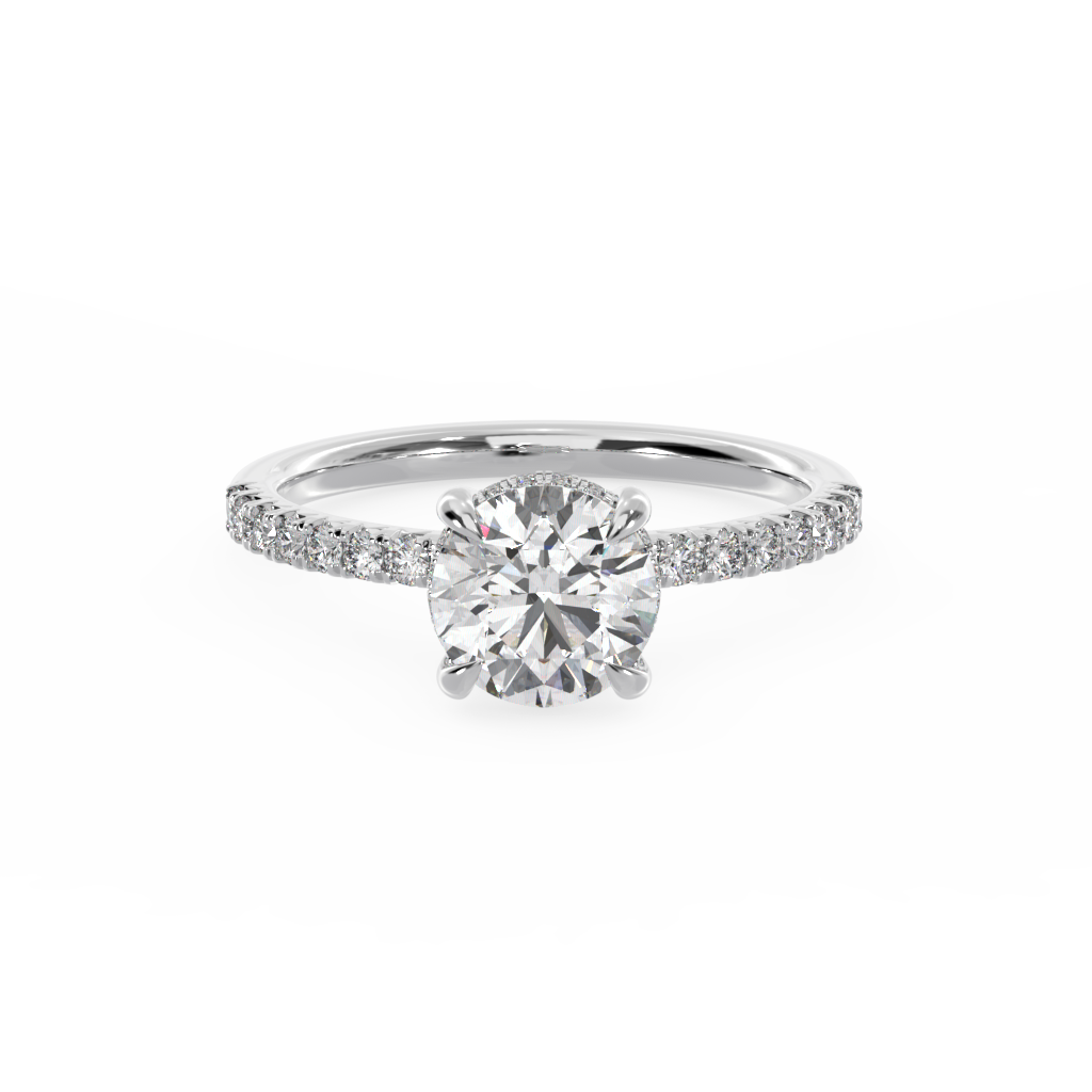 1CTW Round Lab Grown Diamond Hidden Halo Ring