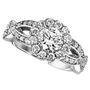 Diamond Engagement Setting 0.63 ctw 14K White Gold