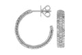 14KW 1.90 Carat Diamond Hoop Earrings