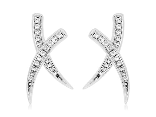 14KW X Style Diamond Earrings