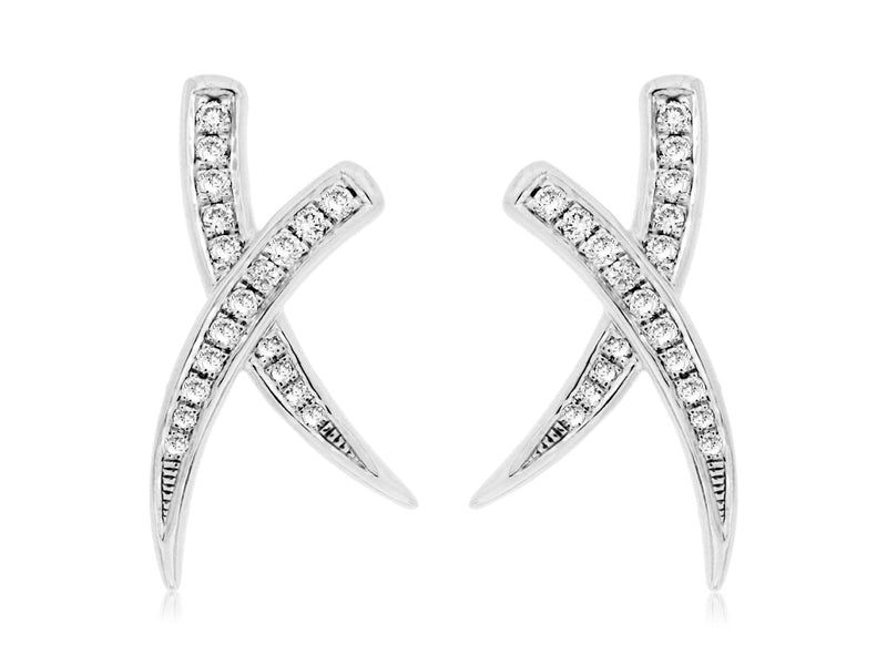14KW X Style Diamond Earrings