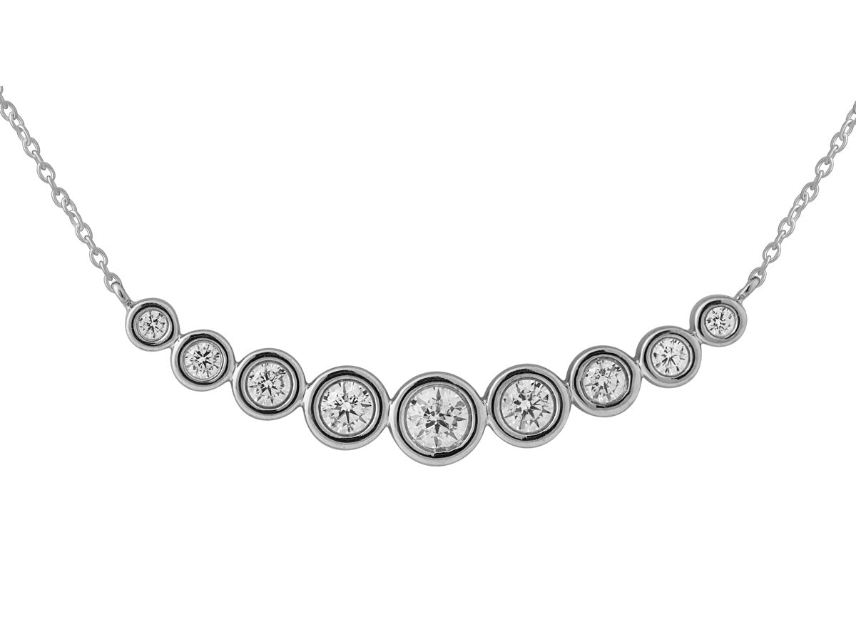 14KW Gold 0.50CTW Graduated Bezel Necklace
