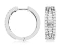 1.28 CTW 14K White Gold Baguette & Round Diamond Hoops