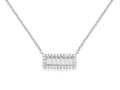 14KW Baguette Diamond Halo Necklace 0.29 CTW