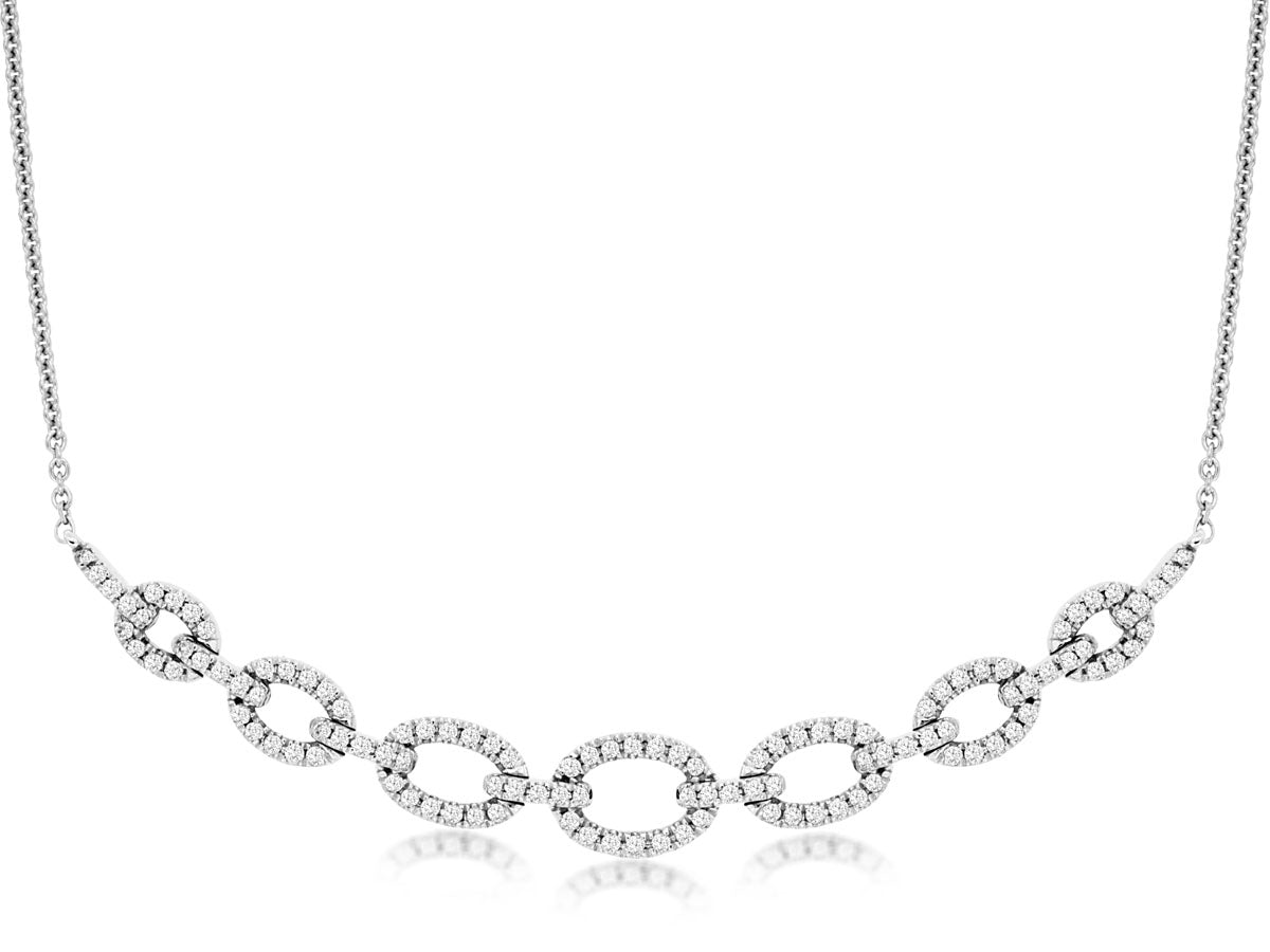 14KW Diamond Oval Link Necklace .25CTW