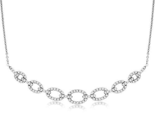 14KW Diamond Oval Link Necklace .25CTW