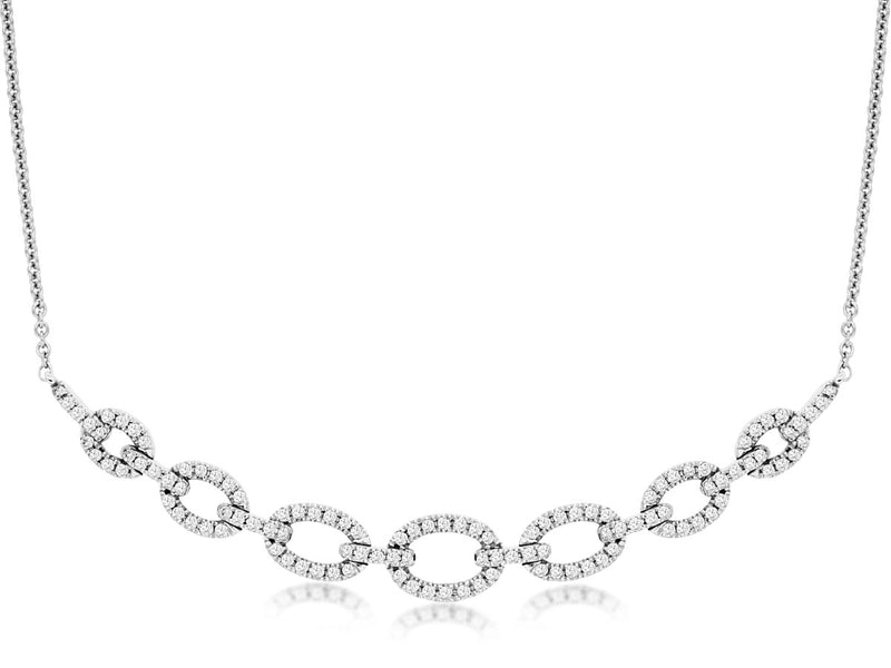 14KW Diamond Oval Link Necklace .25CTW