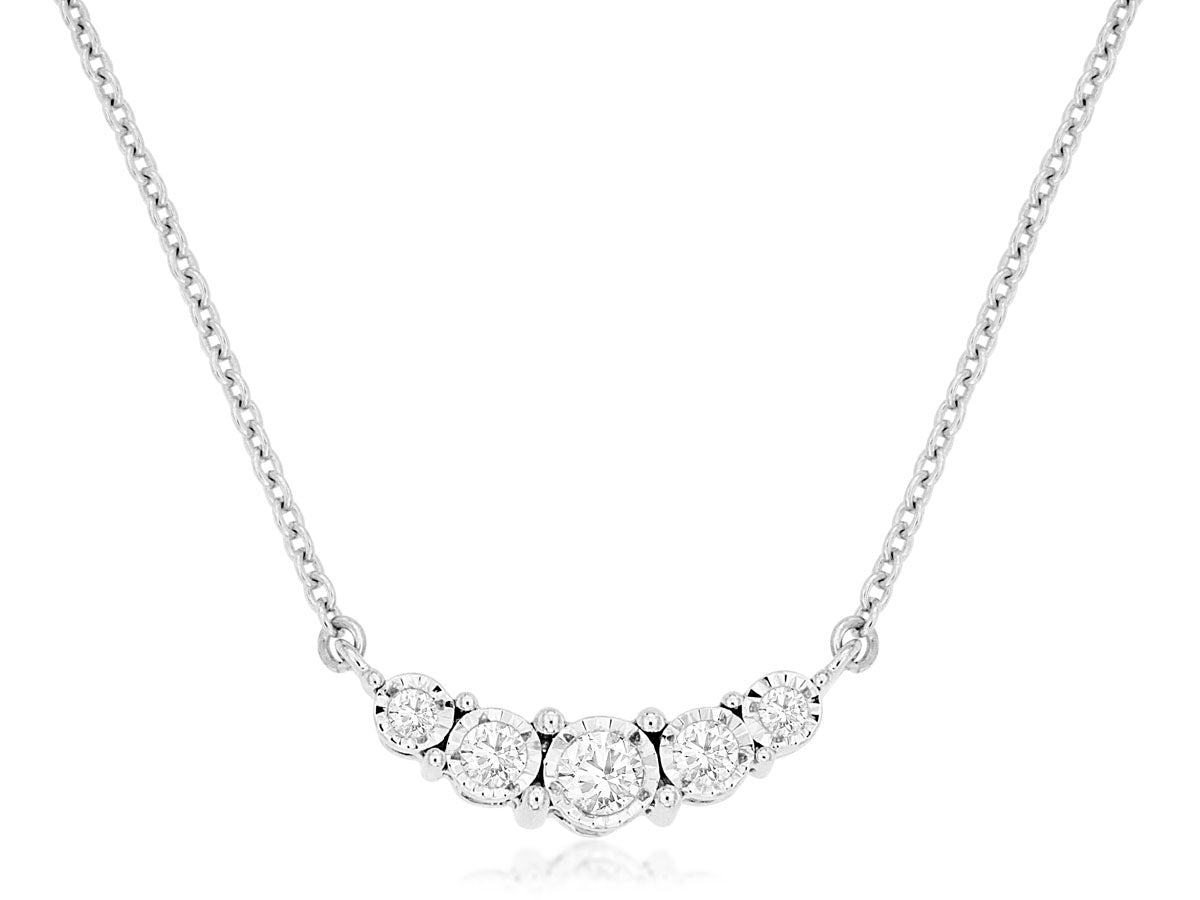 14KW Graduated 5-Diamond Necklace .20CTW