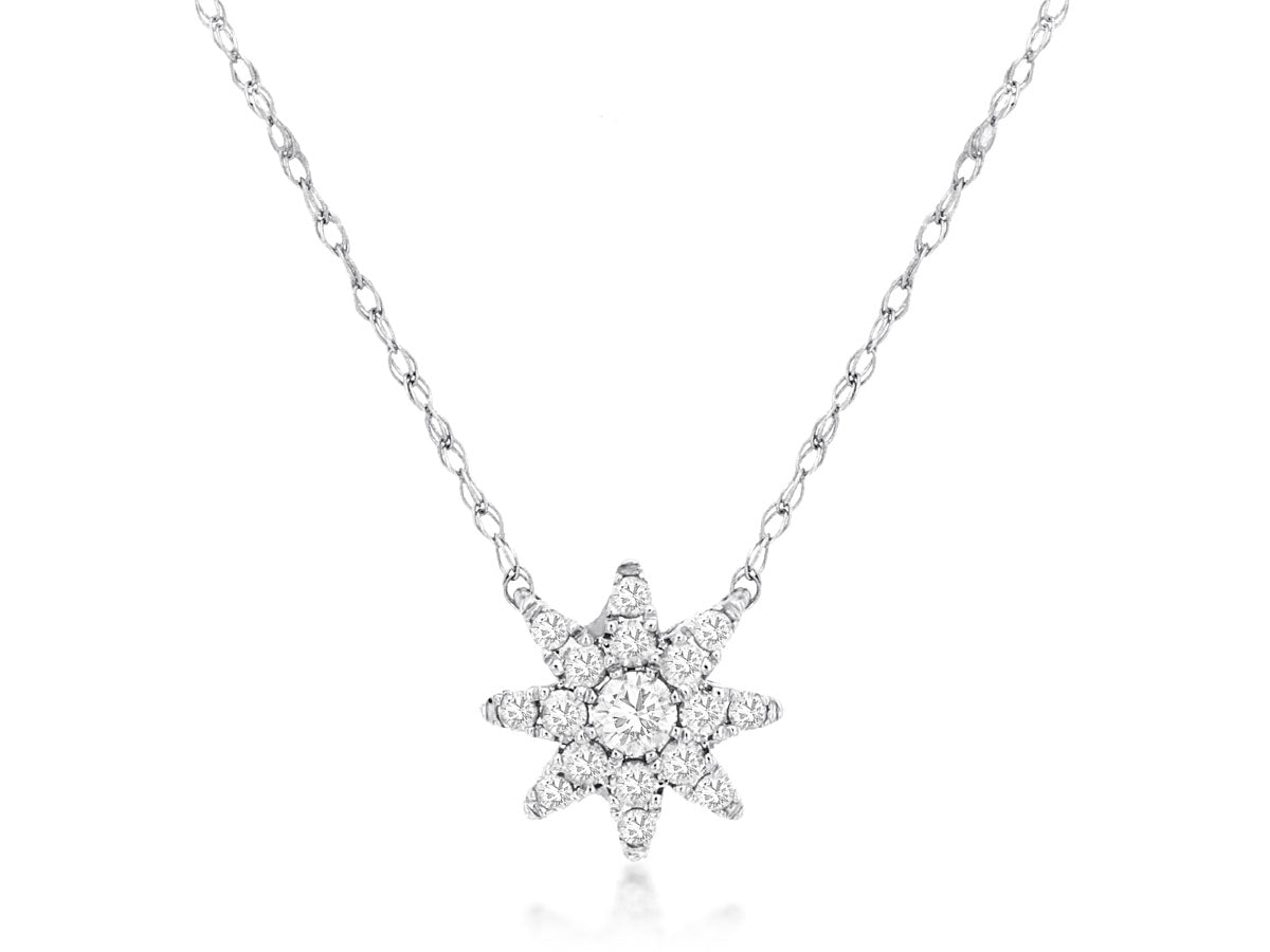 14KW 0.25CTW STARBURST DIAMOND PENDANT