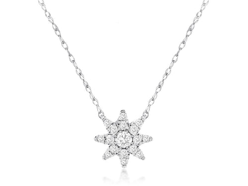 14KW 0.25CTW STARBURST DIAMOND PENDANT