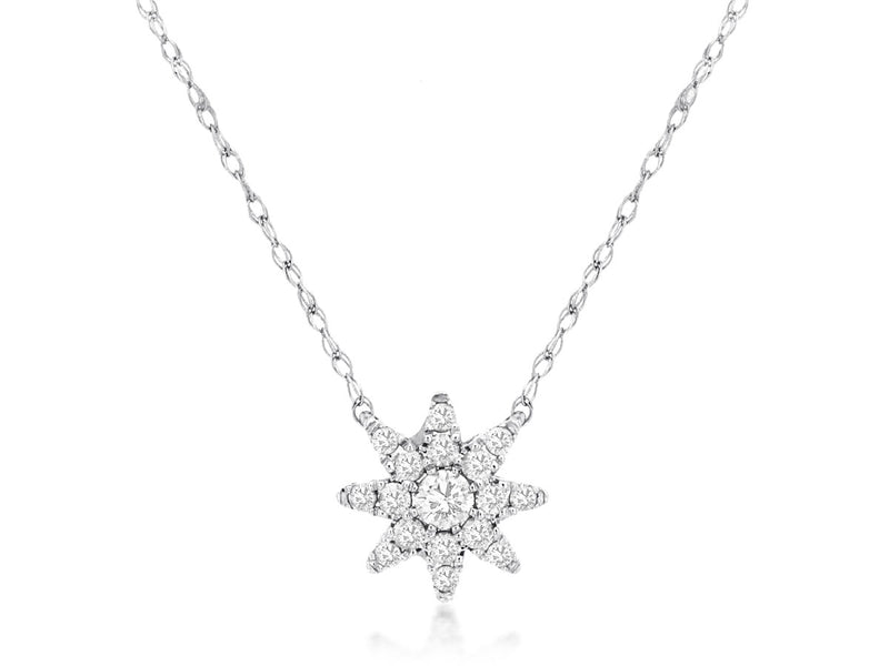14KW 0.25CTW STARBURST DIAMOND PENDANT