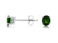 Dazzling Oval Green Russalite 14KW Studs