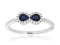 14K White Gold Sapphire Diamond Infinity Ring