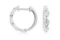 14K White Gold Bubble Diamond Hoops 0.44CTW